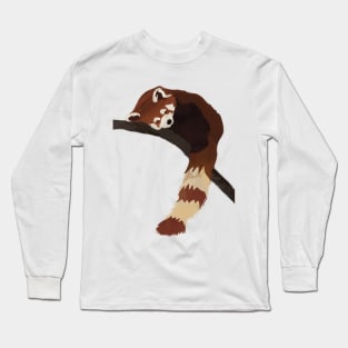 Red Panda on a Tree Branch Long Sleeve T-Shirt